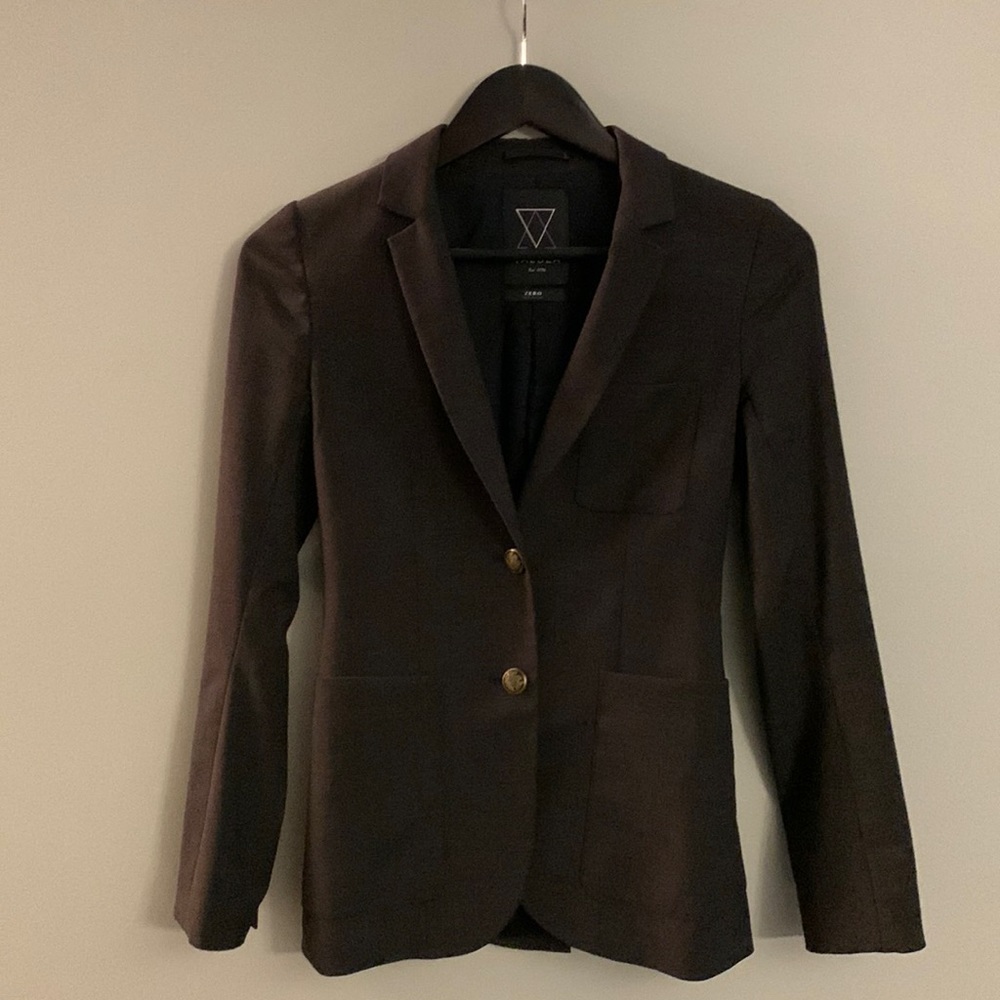 Talula fitted blazer in a heather brown